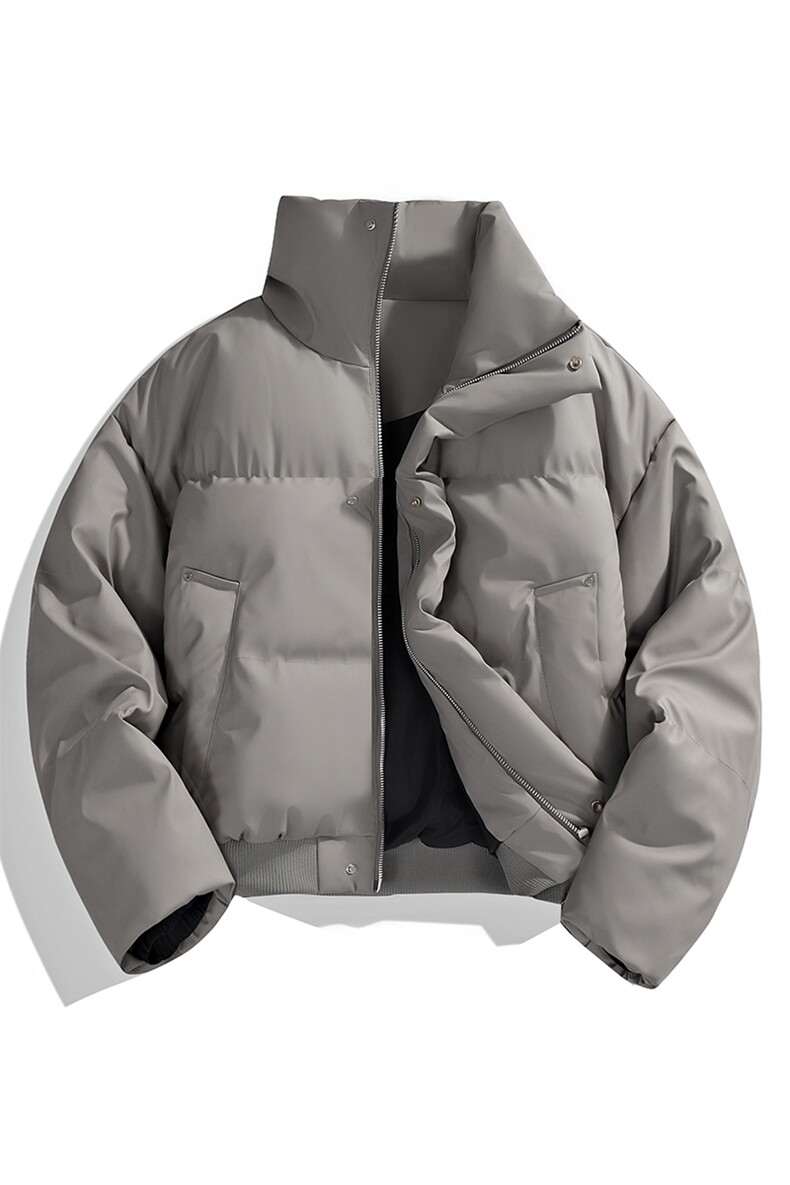 冬季clean立领棉服中性加厚PU皮短款棉衣HZ8810-特P72不议价,男装棉衣,星座610B-1