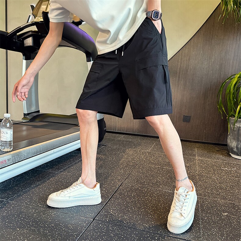 2025新款夏季男士短裤宽松直筒高街潮流工装裤子男A313-9805-P40，男装休闲裤，电商A313
