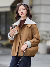 9100时尚针织拼接加绒棉衣外套（送包包），女装棉衣/棉服，依路服饰
