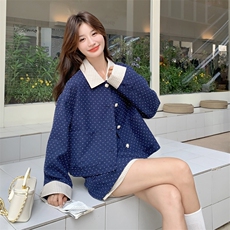 26春新款-轻奢高级感撞色波点设计格纹半裙套装2602-P175K288，女装套装/套裙，2B190