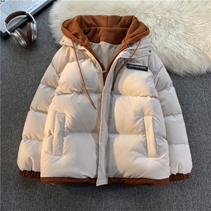 棉衣男冬季新款港风大码宽松连帽假两件加厚棉服MF8587-P88(现货图片