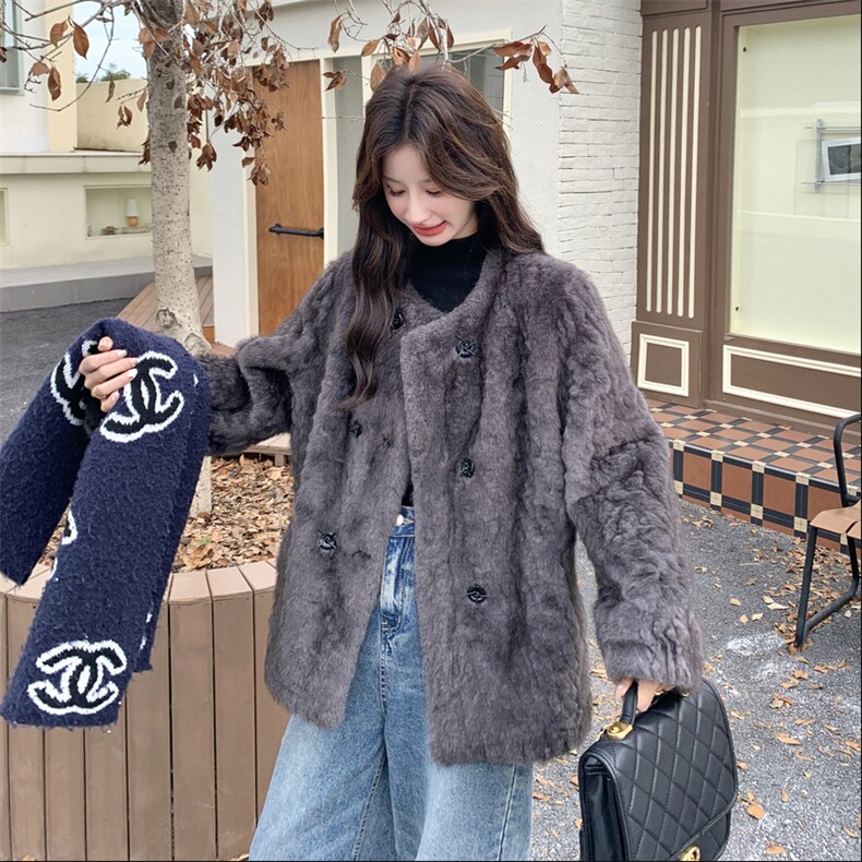 现货：冬装新款毛毛绒仿皮毛一体外套2C135-8950P205K318,女装皮草,2C135