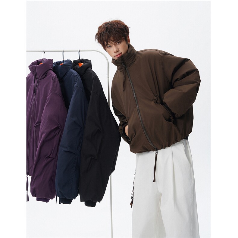 无影墙冬装美式立领面包服短款情侣宽松棉服外套男H1169特P100,男装棉衣,电商A341