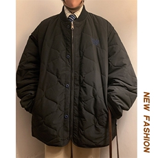 冬新港风重工刺绣棒球服男潮流棉服美拉德风棉袄保暖外套M52-P145，男装棉衣，电商A001