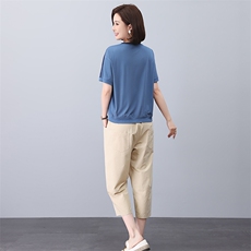 2023年新款夏季套头女休闲韩版宽松撞色套装，女装套装/套裙，独衣靓