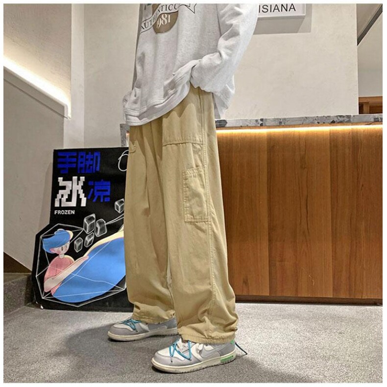 百搭长裤休闲裤高街裤子秋季直筒裤美式休闲抽绳卫裤运动复古宽松图片