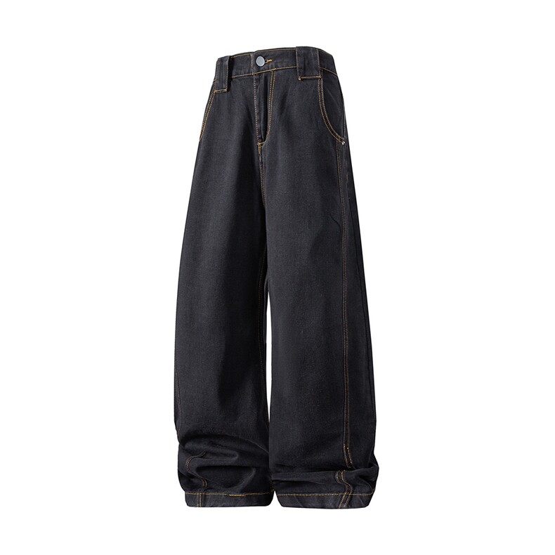 xz116-k16020-P35-图现货黑色拼接弯刀现货牛仔裤，男装牛仔裤，星座116