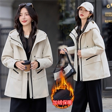 现货2025年冬季新款夹棉保暖棉衣中长款派克服，女装棉衣/棉服，悦祺