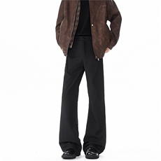 cleanfit黑色微喇弯刀西裤美式高街裤子男直筒休闲西装裤KZ058P50，男装西服套装，电商B312