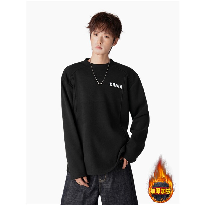 1506-1/WW2511/P47高质量加绒加厚冬季打底衫浅灰白灰男女款百搭，男装T恤，星座1506-1