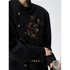 风竹子刺绣M-5XL大码95%涤纶5%氨纶中式西服XF78309特P70控128，男装西服，星座227-7