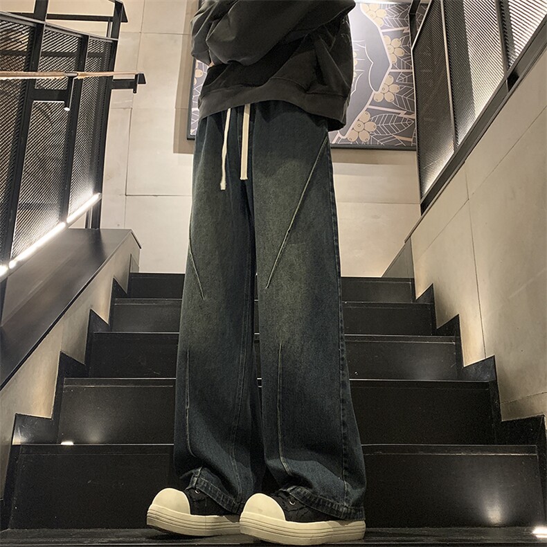 新款打褶牛仔裤XZ604-KN20-P65控78,男装牛仔裤,星座604