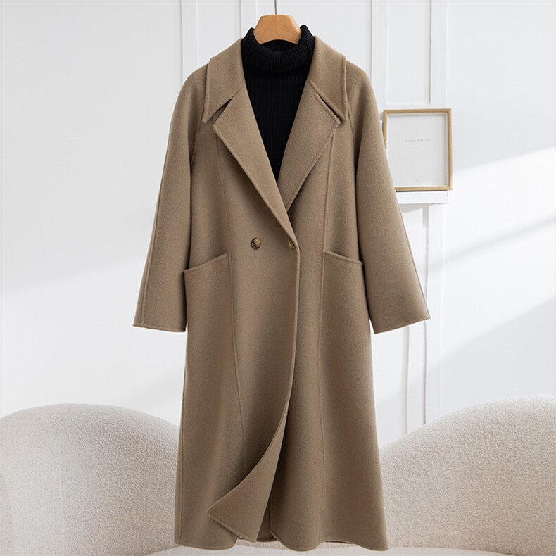 2025年秋季长袖常规大衣时尚百搭通勤中长款，女装毛呢外套，怡欣双面呢工厂店