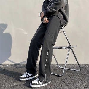 美式高街vibe风直筒长裤欧美痞帅男hiphop复古水洗牛仔裤N32-P55图片