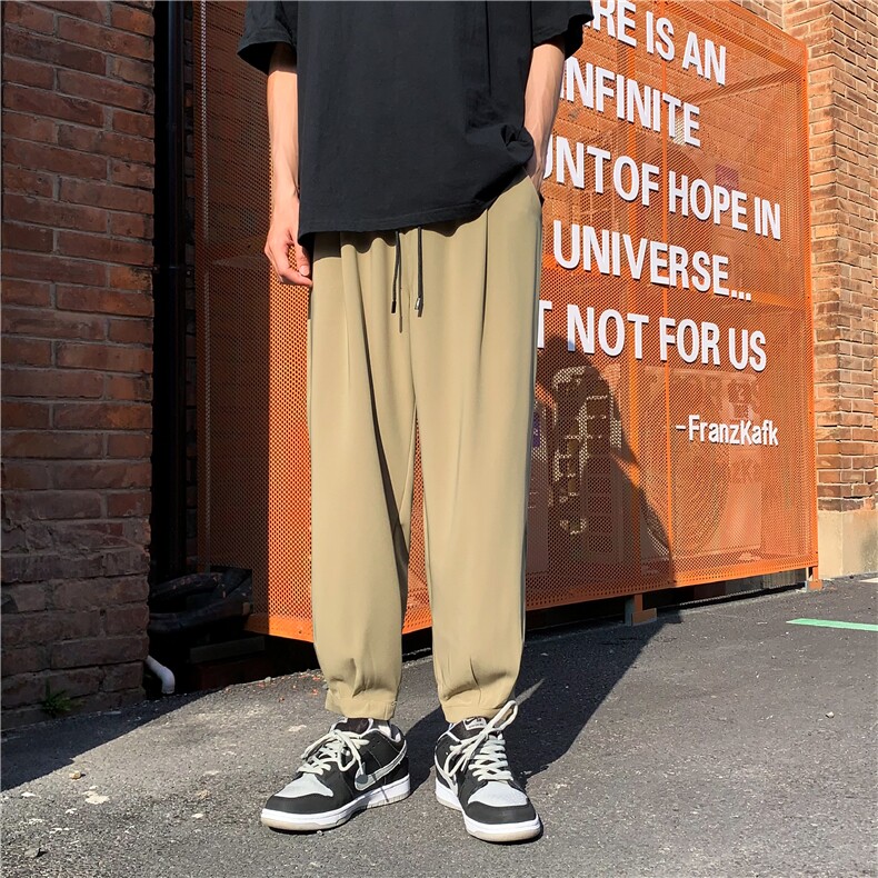 束脚裤男韩版潮流2023夏季新款ins宽松帅气百搭休闲裤K1928-P26,男装休闲裤,星座412-3