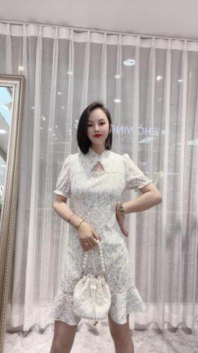 2021夏季新款复古雷丝钉珠旗袍连衣裙，女装婚纱/旗袍/礼服，时尚名门