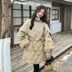 针织披肩90绒小香风菱格羽绒服2C170---1187--P305控458图片
