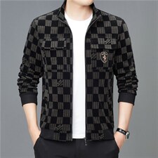 男士商务秋冬装休闲夹克衫中年立领新款外套上衣男ASD9925-P230，男装夹克，电商B212（原钱塘6029）