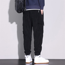 美式工装裤男士秋冬季宽松束脚博澳绒休闲卫裤Z2355-P45/加绒P50，男装休闲裤，星座509