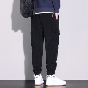 美式工装裤男士秋冬季宽松束脚博澳绒休闲卫裤Z2355-P45/加绒P50图片