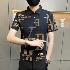 PL011-特P35男衬衫领polo衫青年潮翻领短袖T恤男士修身打底汗衫，男装Polo衫，电商D310B-1
