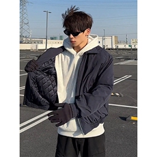 cleanfit黑色短款外套男款痞帅高级感男装夏季翻领美式飞行员夹克，男装棉衣，星座603-2