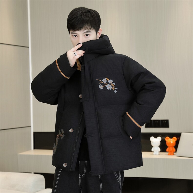 风加厚棉衣男休闲青年刺绣连帽棉衣百搭棉服外套MY8753-P98,男装棉衣,星座310B