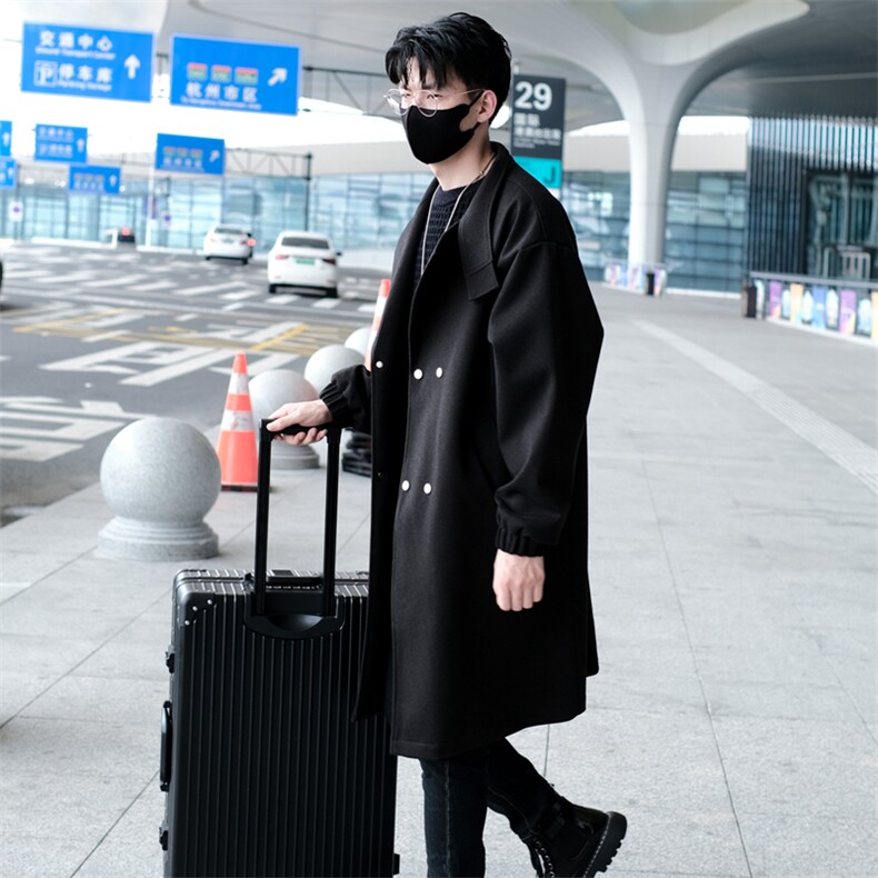 得物/直播【精品货】风衣男中长款毛呢大衣男韩风F933批125外景D,男装毛呢大衣,星座401