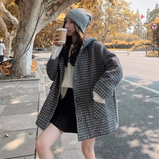【现货】休闲连帽毛呢大衣2271-P135-K238，女装毛呢外套，浙宝189