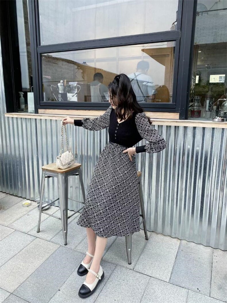 秋季新款小衫连衣裙，女装连衣裙，紫缘