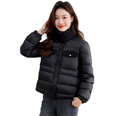 冬装新款时尚气质拼接加厚短款羽绒服新标90%白鸭绒，女装羽绒服，姿衣坊