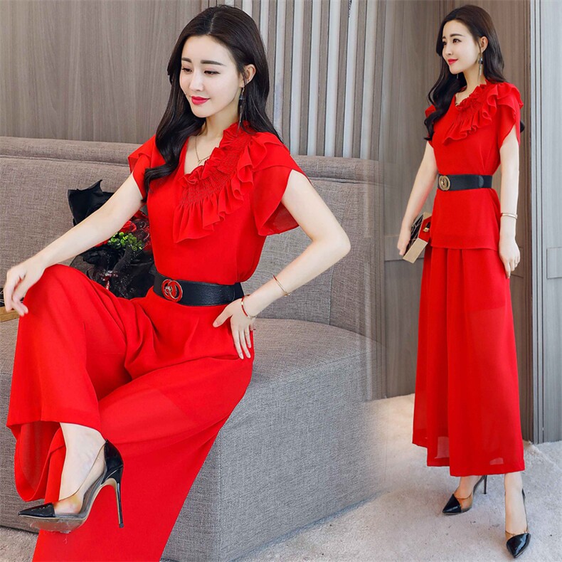 2023年夏季时尚休闲两件套裤2023年夏季96%及以上时尚潮流，女装套装/套裙，时尚俏佳人