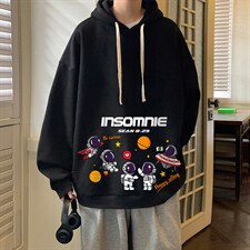纯棉连帽卫衣男大码运动帽衫宽松薄WY2228-P35加绒款-P40，男装卫衣，电商A040
