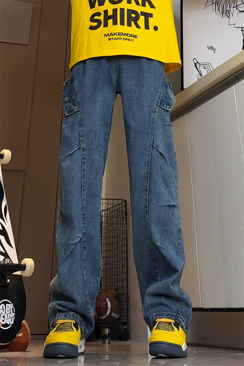 高品质B221美式ins高街暗黑宽松工装牛仔裤LK24340-P65控88,男装牛仔裤,电商B221