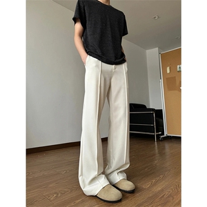春季薄款微喇休闲裤cleanfit复古垂感西装裤男 C62179-TP2558图片