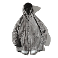 【】A003-HF9015-P125秋装新款扎染绣花连帽风衣木木1，男装风衣，电商A003