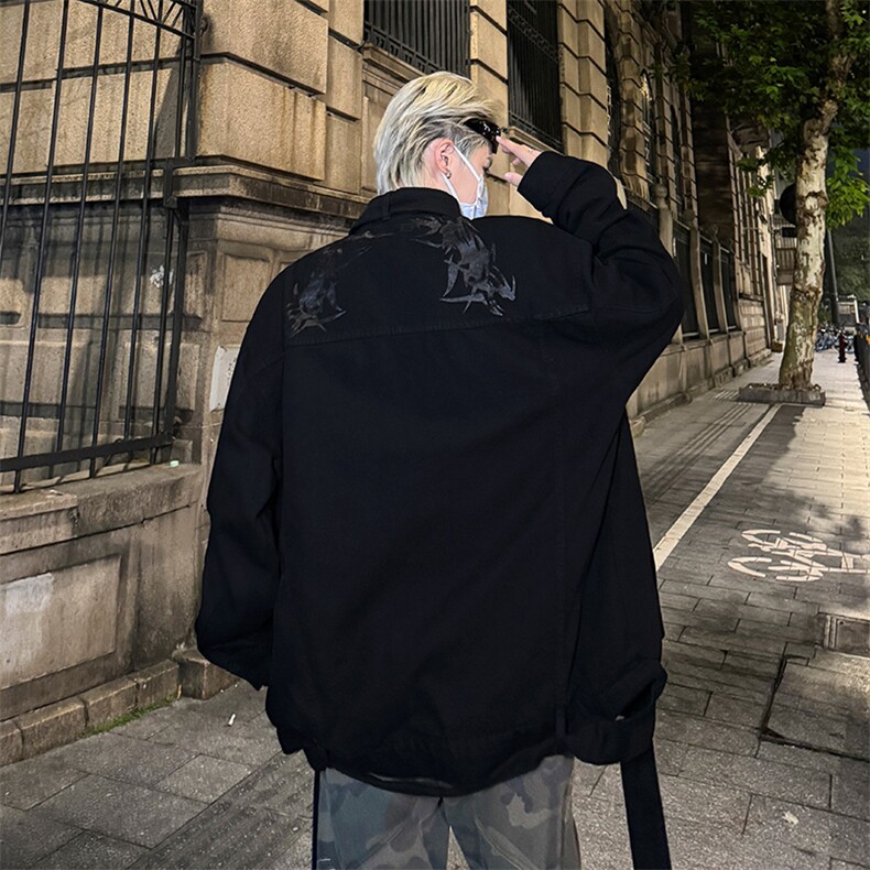 春秋季新款立领夹克外套复古工装宽松休闲上衣外套,男装夹克,星座410-6（原星座1304-1）