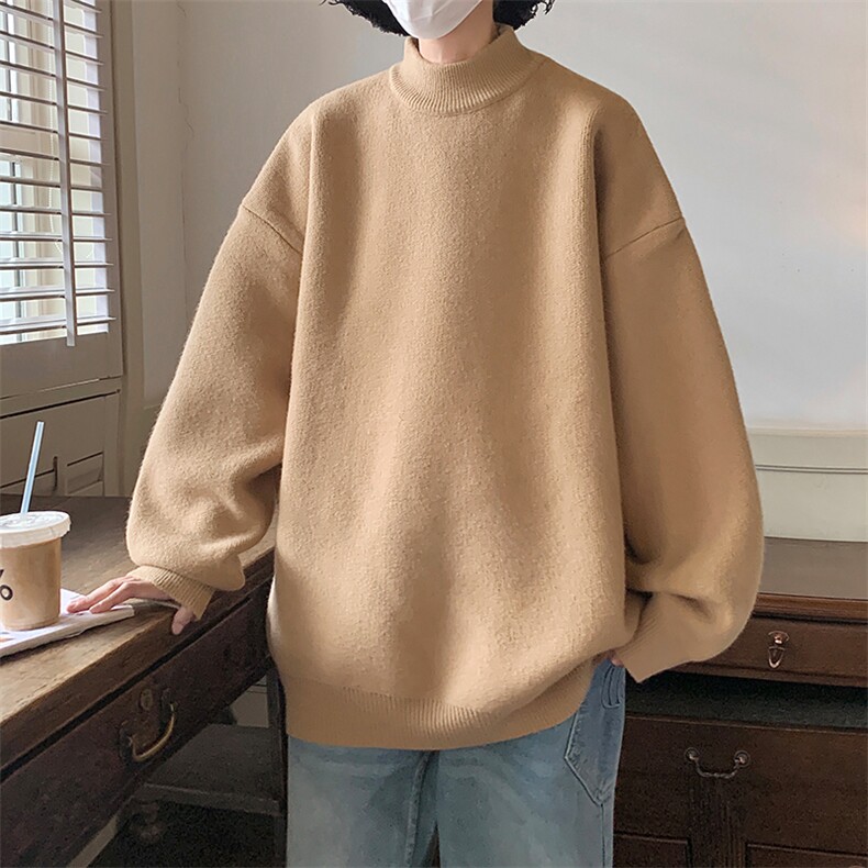 纯色半高领毛衣针织衫打底男士A367 MB04 P45控68图片
