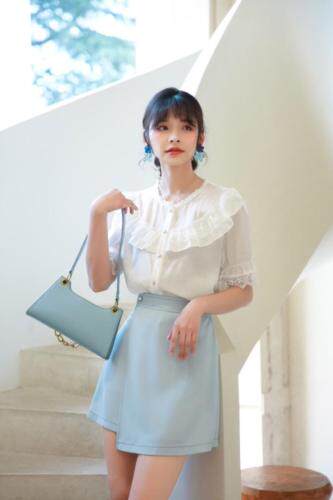 荷叶边甜美小衫，女装，如问