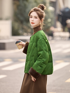短款羽绒服女2025冬季新款小个子高级感超好看新中式G风提花外套图片