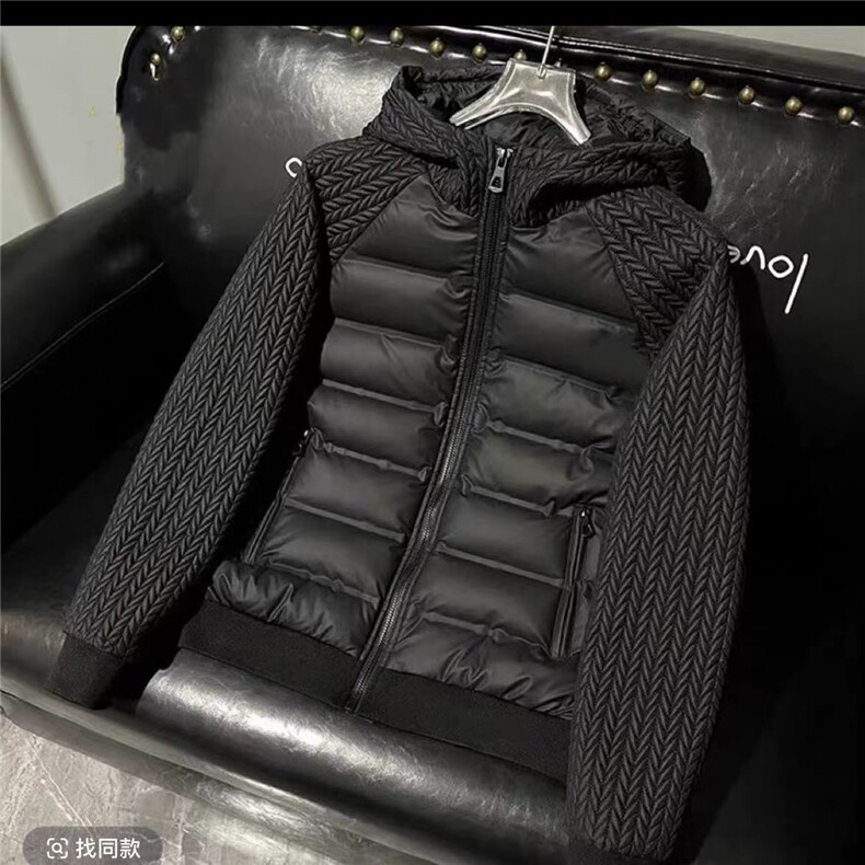 (网图)麦穗拼接羽绒服保暖连帽时尚百搭拼接羽绒服313B-2566-P140,男装羽绒服,星座313B