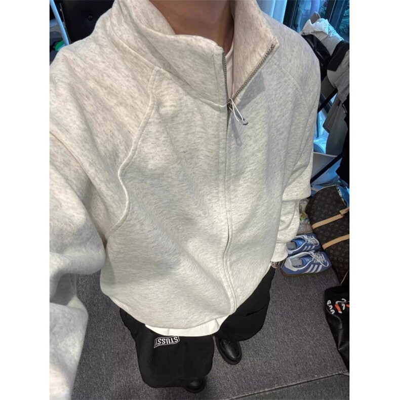日系立领卫衣男女秋季新款百搭休闲运动情侣开衫外套WLW6611-P50,女装短外套,星座1008