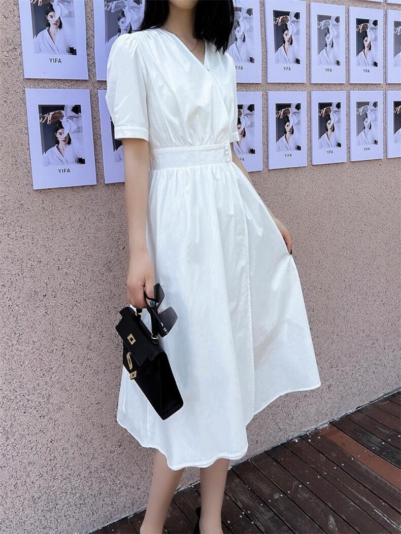 2022夏季新款韩版连衣裙，女装连衣裙，V/A