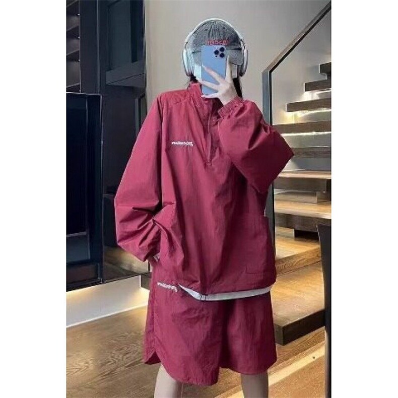 有货夏季美式户外运动风套装男女宽速干透气防晒两件套2306-P75,男装防晒衣,星座910-5