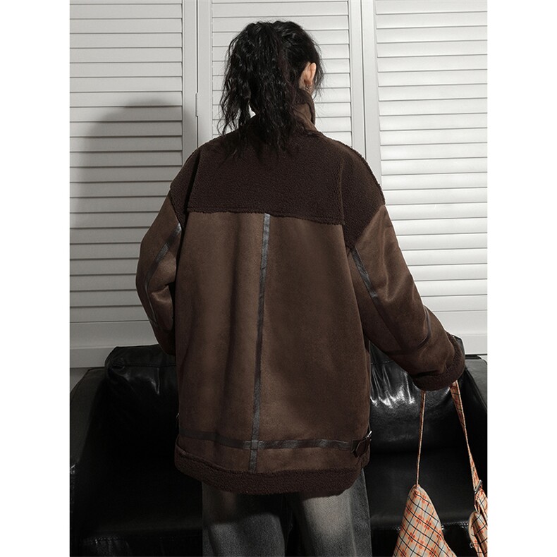 25新冬季皮毛一体羊羔绒加绒加厚机车女装外套潮705-1-M503-P120,男装工装外套,星座705-1