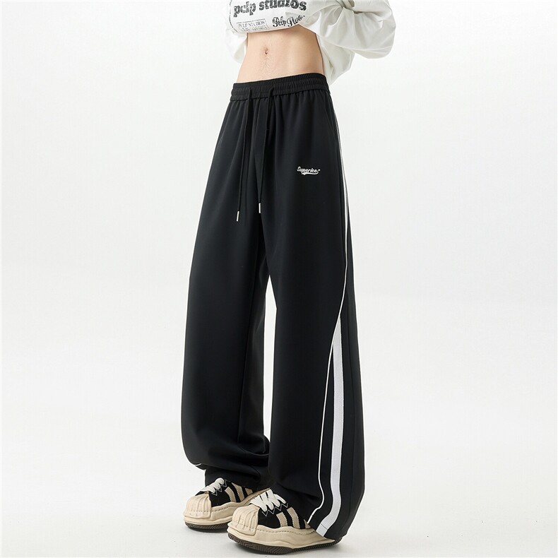 春季潮牌美式重磅刺绣撞色条纹休闲裤子男女X416B-KL1059-P45限78，男装休闲裤，星座416B