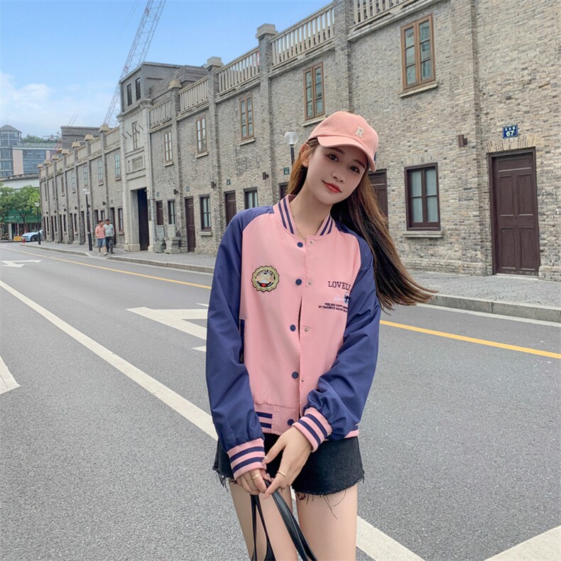 182-8515-P125-K178-粉色少女感拼接短外套,女装短外套,帛香坊