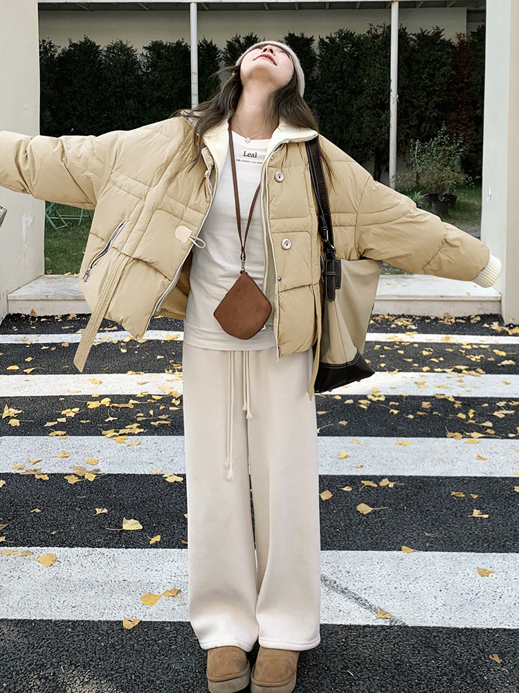 时尚休闲羽绒服白鸭绒时尚潮流2024年冬季新款,女装羽绒服,秀美人生