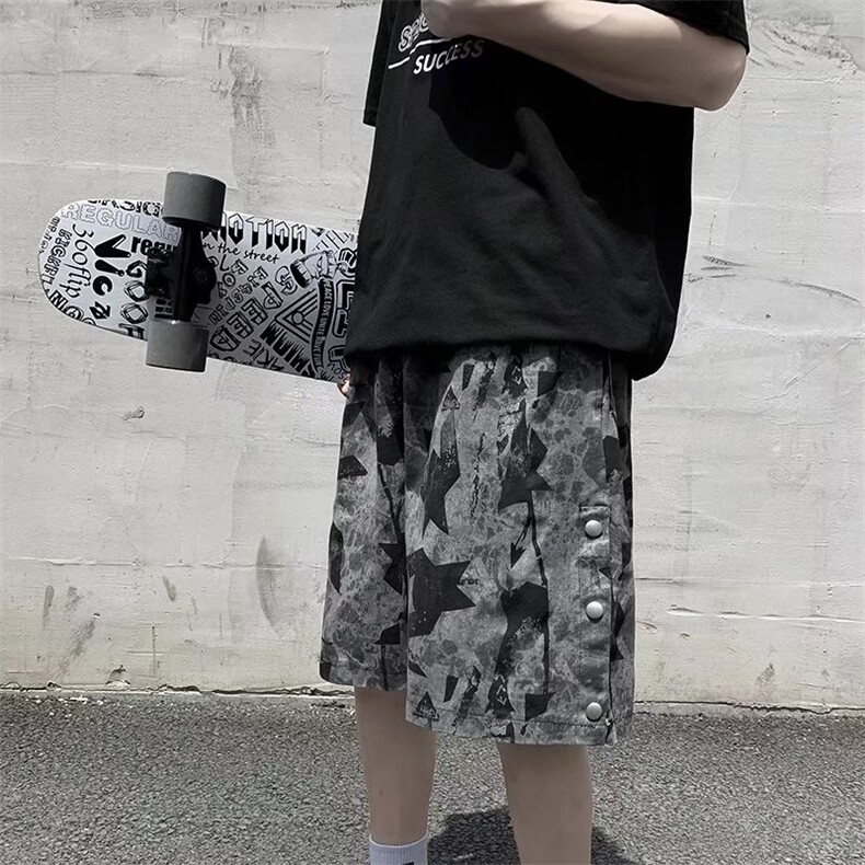 男夏季潮流时尚休闲短裤迷彩排扣短裤KZ11P24,男装休闲裤,星座1116-2