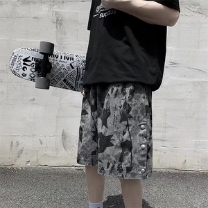 男夏季潮流时尚休闲短裤迷彩排扣短裤KZ11P24图片